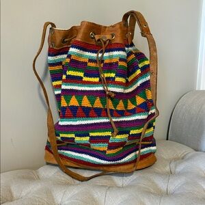 Source Unknown Multicolor Striped Shoulder Bag